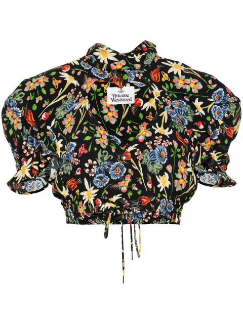 Vivienne Westwood floral cropped blouse - Black - zdjęcie produktu nr 1