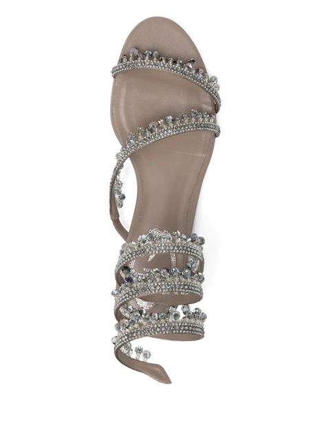René Caovilla crystal-embellished spiral-wrap sandals - Neutrals - zdjęcie produktu nr 2