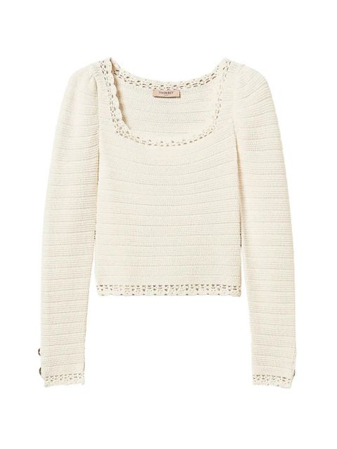 TWINSET crochet sweater - Neutrals - zdjęcie produktu nr 1