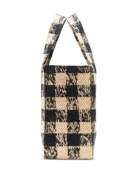 LOEWE Font checkerboard logo large tote bag - Neutrals