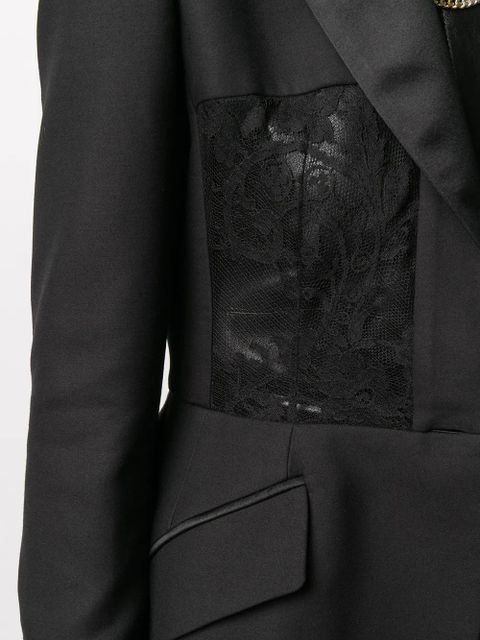 Alexander McQueen lace-panel blazer - Black