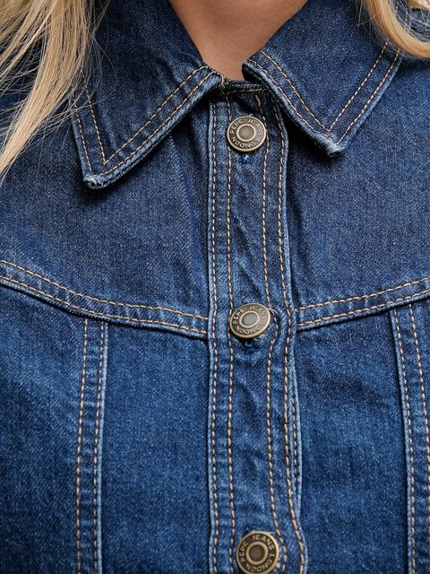 Pepe Jeans kurtka jeansowa kolor granatowy przejściowa PL4024328