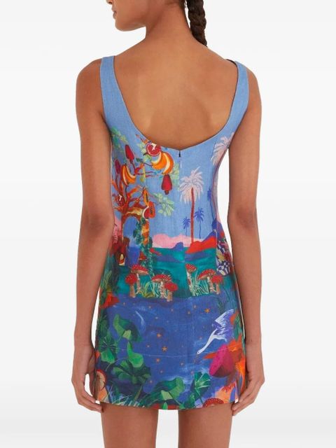 FARM Rio dream landscape mini dress - Blue