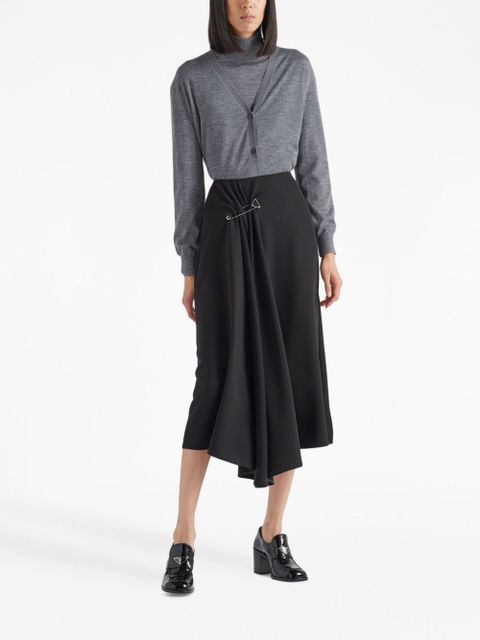 Prada V-neck wool-cashmere cardigan - Grey