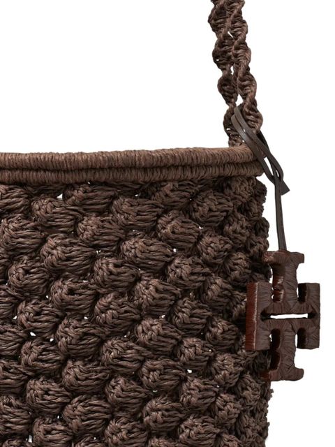 Tory Burch Ella hand-crocheted popcorn bucket bag - Brown