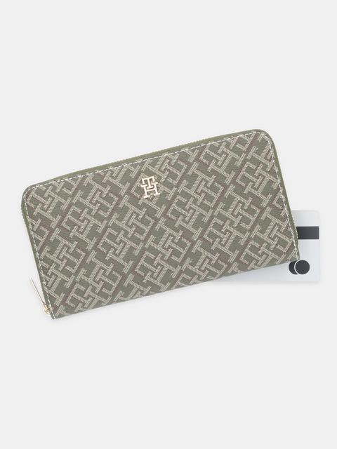 Tommy Hilfiger portfel damski kolor zielony AW0AW18021