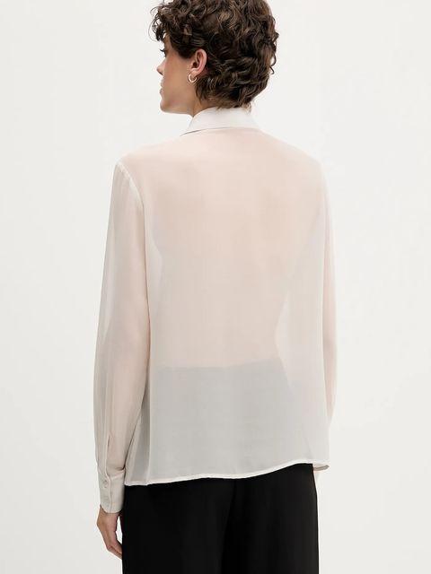 Sisley koszula damska kolor beżowy regular z kołnierzykiem klasycznym 5NOXLQ09T - zdjęcie produktu nr 2