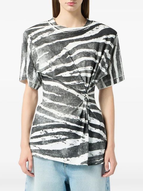 Blumarine print metal detail T-shirt - White