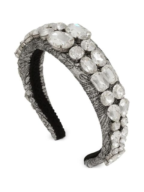 Dolce & Gabbana floral-jacquard headband - Silver - zdjęcie produktu nr 2
