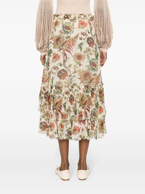 Ulla Johnson Freesia tiered silk skirt - Neutrals
