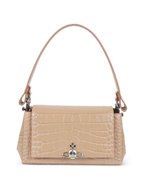 Vivienne Westwood Orb plaque croc-effect shoulder bag - Neutrals - zdjęcie produktu nr 1