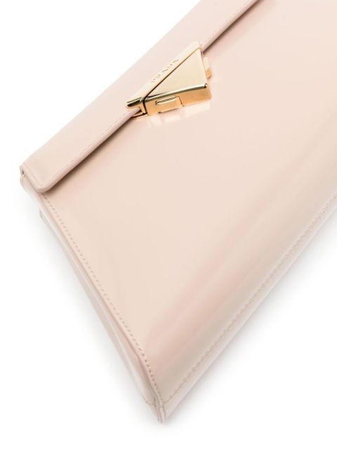 Prada triangle-logo leather shoulder bag - Pink