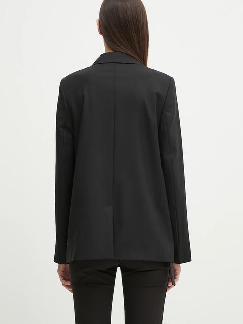 Kenzo marynarka wełniana kolor czarny jednorzędowa gładka FF52VE2589RA.99