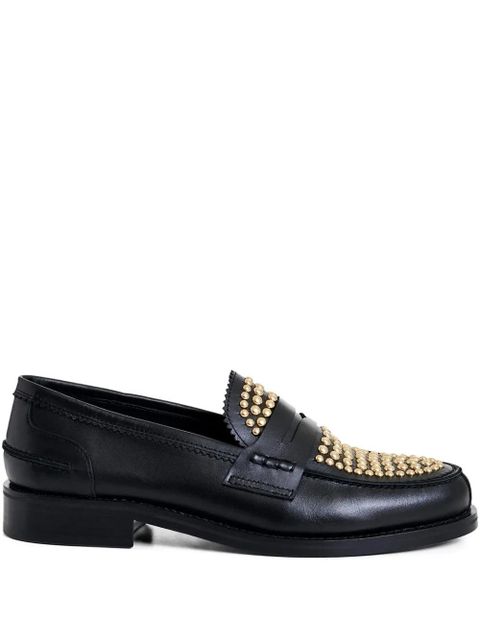 Essentiel Antwerp Istud stud-embellished loafers - Black-Gold - zdjęcie produktu nr 1