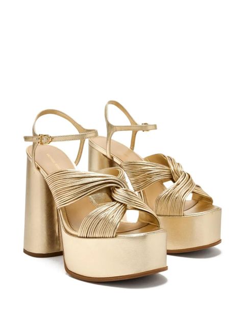 Michael Kors 140mm Alessia pleated-knot platform sandals - Yellow - zdjęcie produktu nr 2