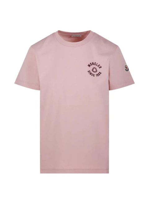 Moncler logo-detail crew-neck T-shirt - Pink - zdjęcie produktu nr 1