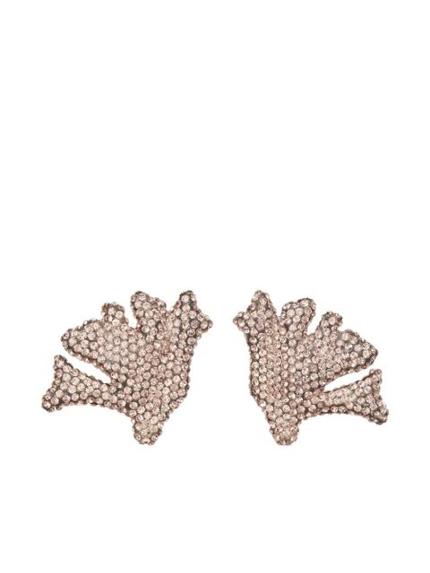 Tory Burch Coral rhinestone-embellished clip-on earrings - Silver - zdjęcie produktu nr 1
