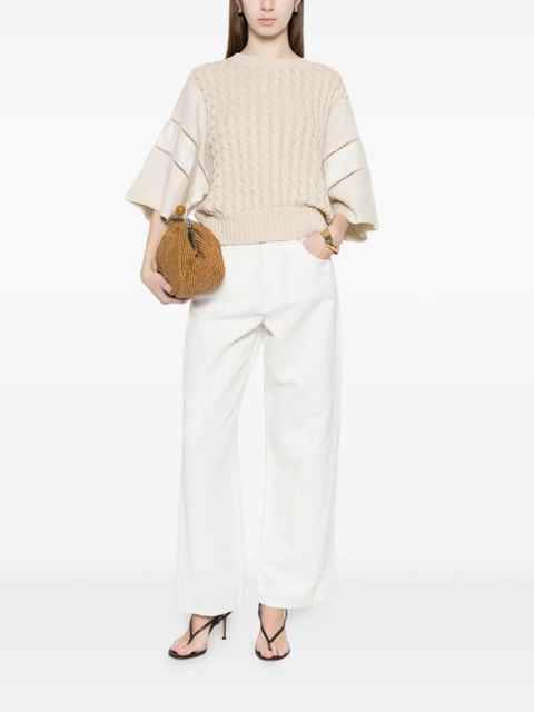 Max Mara cable-knit panelled sweater - Neutrals - zdjęcie produktu nr 2