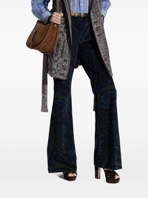 ETRO paisley-print flared trousers - Blue - zdjęcie produktu nr 1
