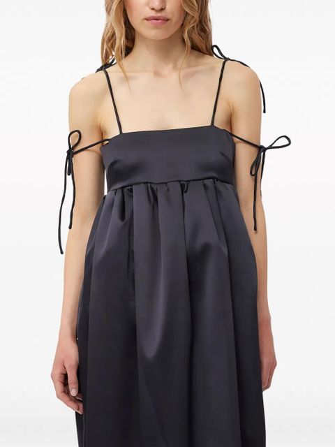 GANNI sleeveless satin maxi dress - Black