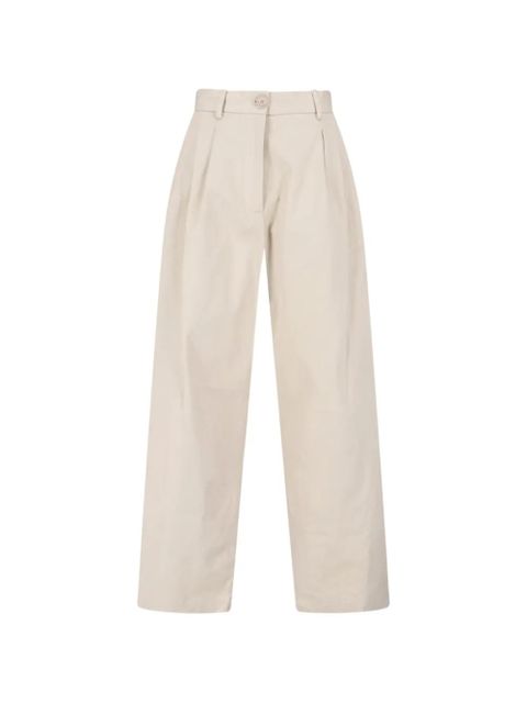 The Frankie Shop Nostrand pleated cotton-chino trousers - Neutrals - zdjęcie produktu nr 1