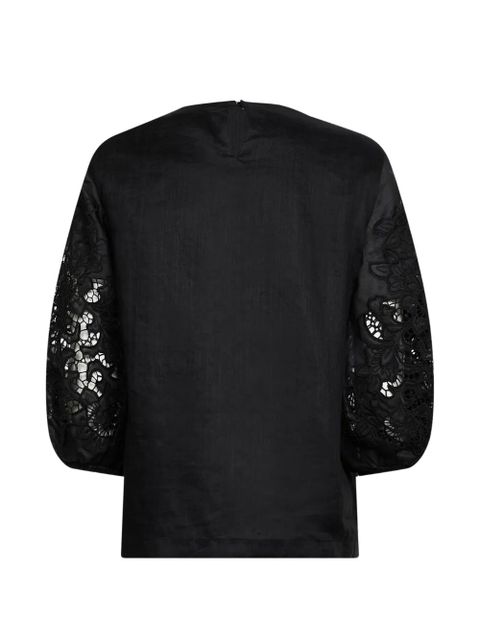 Max Mara broderie-anglaise macramé-sleeve blouse - Black - zdjęcie produktu nr 2