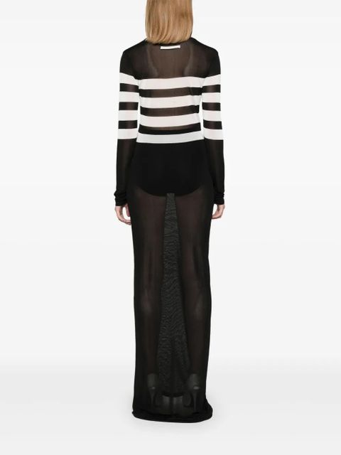 Jean Paul Gaultier logo-embroidered maxi dress - Black