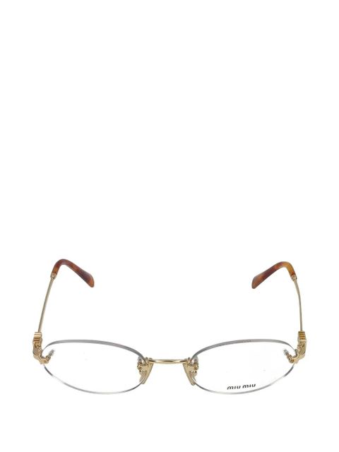 Miu Miu Eyewear rimless oval-frame glasses - Gold - zdjęcie produktu nr 1