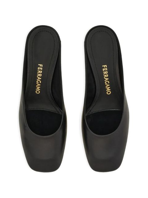 Ferragamo S-shaped heel mules - Black
