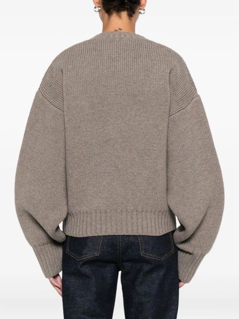 Róhe drop-shoulder ribbed-knit jumper - Brown