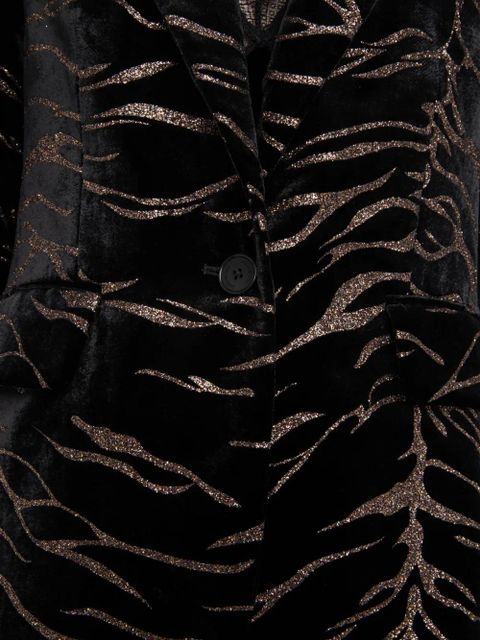 Zadig&Voltaire Vavy tiger-stripe velvet blazer - Black