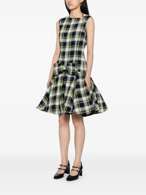 SHUSHU/TONG plaid sleeveless wavy dress - Neutrals