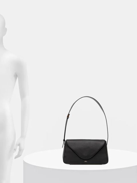 A.P.C. torebka skórzana sac daria flap kolor czarny PXBCD.F61901