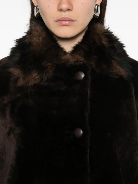 Nour Hammour Enya buttoned collared coat - Brown