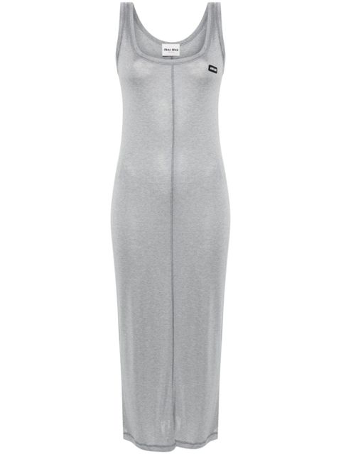 Miu Miu logo-patch dress - Grey - zdjęcie produktu nr 1