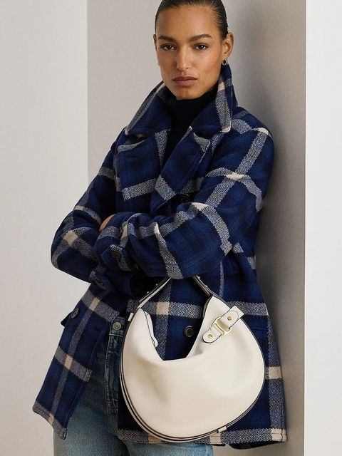 Lauren Ralph Lauren torebka skórzana kolor beżowy 431980156