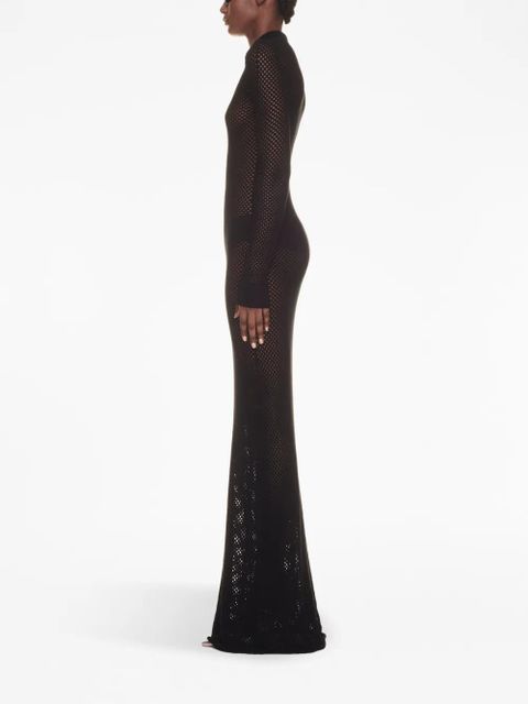 Off-White Netted maxi polo dress - Black