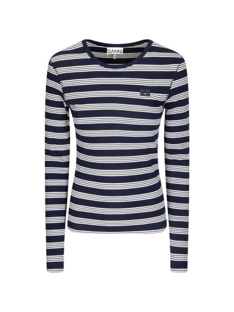 GANNI striped long-sleeve T-shirt - Blue - zdjęcie produktu nr 1