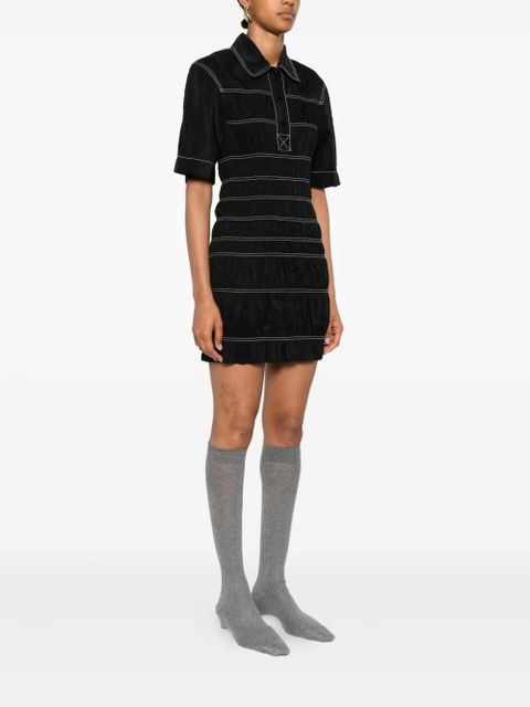 Nanushka smocked-detail dress - Black