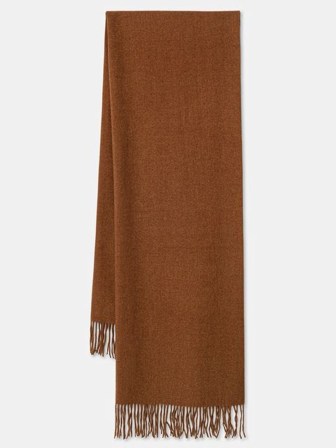 Answear.LAB szalik z dodatkiem kaszmiru damski kolor brązowy gładki - zdjęcie produktu nr 1