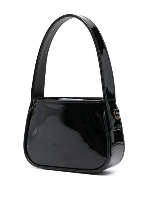 Blumarine crystal-embellished logo mini bag - Black