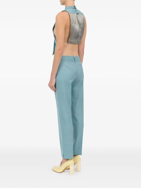 MM6 Maison Margiela pussy-bow cropped scarf top - Blue