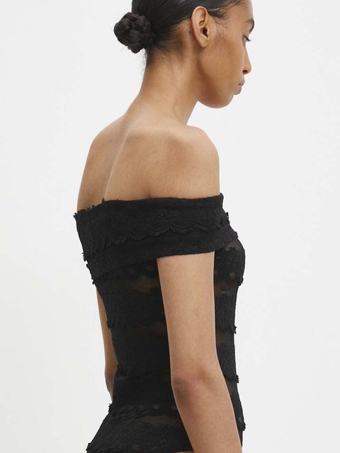 Answear.LAB body damskie kolor czarny wzorzysta