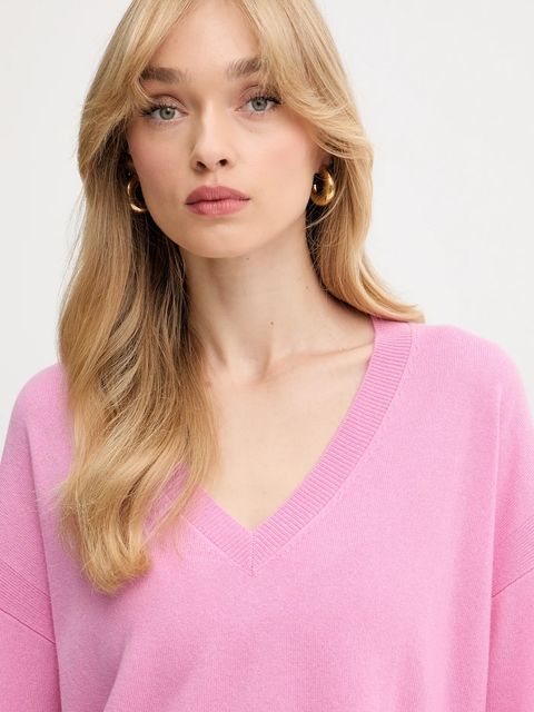Liu Jo sweter wełniany damski kolor różowy lekki TF5180.MS026
