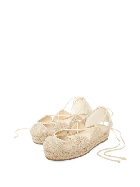 LOEWE lace-up flat espadrilles - Neutrals