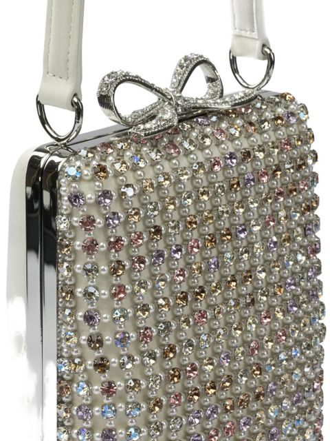 Self-Portrait crystal-embellished mini bag - Silver - zdjęcie produktu nr 2