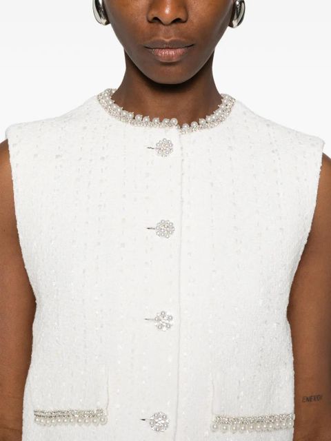Maje crystal-embellished vest - Neutrals