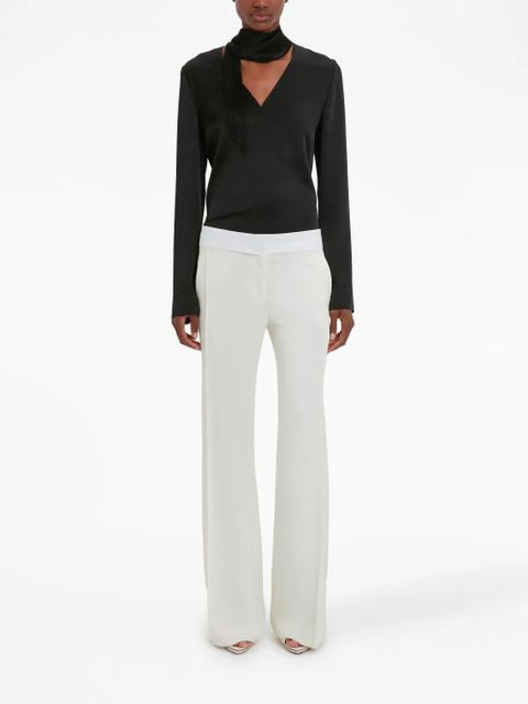 Victoria Beckham panel-detail textured trousers - White - zdjęcie produktu nr 2