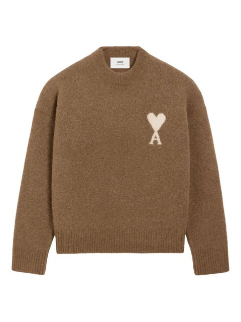 AMI Paris Ami de Coeur crew-neck knitwear - Brown - zdjęcie produktu nr 1