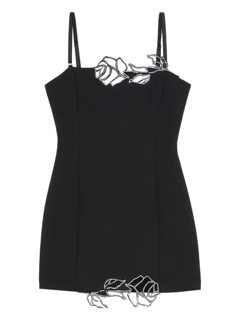 Blumarine rose-embroidered mini dress - Black - zdjęcie produktu nr 1